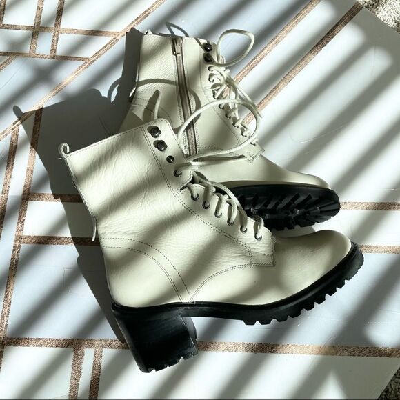 SEYCHELLES Irresistible Combat Boot Off-White and Black - Picture 4 of 11